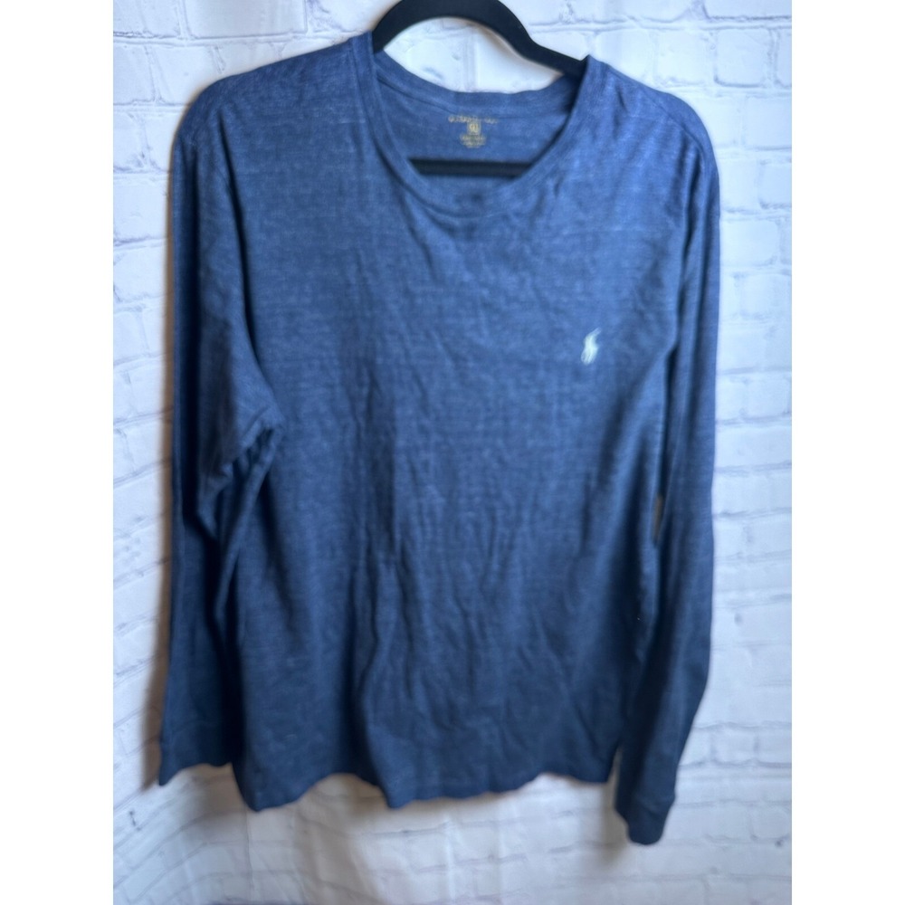 Polo Ralph Lauren Long Sleeve T-Shirt Custom Fit Casual Blue XL